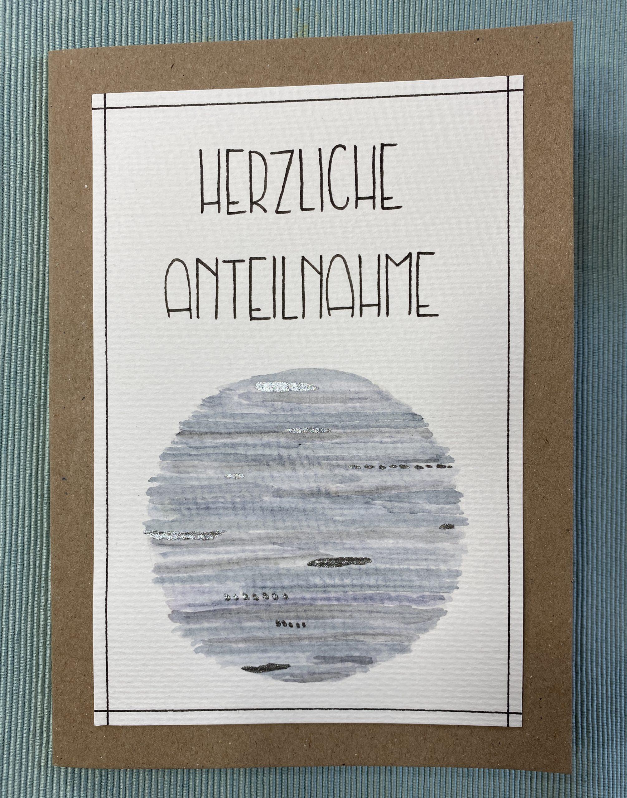 Herzliche Anteilnahme rund grau anthrazit