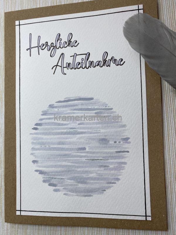 Herzliche Anteilnahme rund grau silber